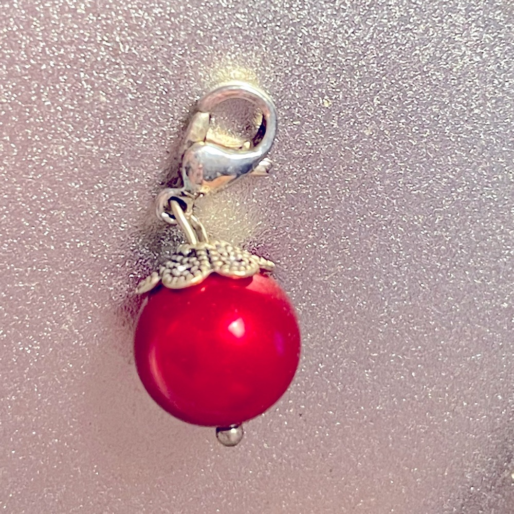 Origami Owl Red Pearl Dangle